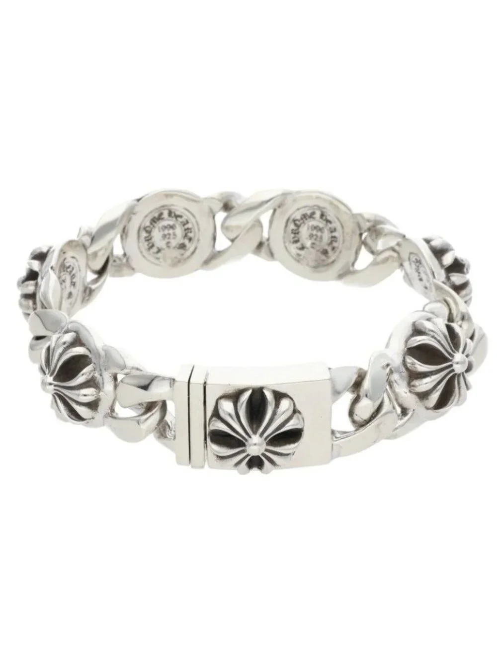 Chrome Hearts Cross Link Silver Bracelet